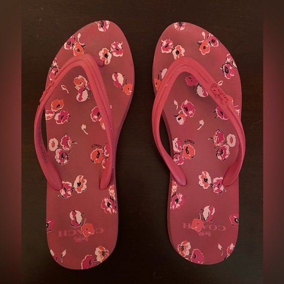 Coach Shoes - Coach Clementine Dahlia Pink Flip Flop Sandals